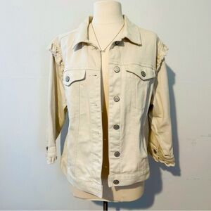 Cream Denim Jacket Cato